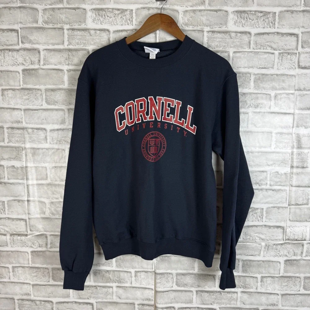 Champion Cornell University Sweatshirt Size Medium Black Eco Crewneck Pullover